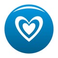 Masculine heart icon vector blue