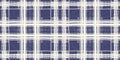 Masculine indigo tartan linen seamless border. All over print of navy blue lodge plain cotton plaid ribbon.