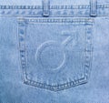 Masculine jeans pocket