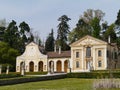 The Maser villa with a sundial on the wing Royalty Free Stock Photo