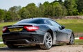 Maserati Granturismo pared next to a racetrack