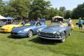 Maserati sports cars in lineup new and old Royalty Free Stock Photo