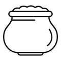 Mash potato icon outline vector. Bowl spoon