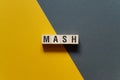 Mash - word concept on cubes