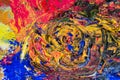 Mashed colorful oil paint with powder pigments Royalty Free Stock Photo