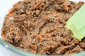 Mashed lentils mix to prepare lentils burger Royalty Free Stock Photo