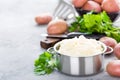 Mashed, mash potato with butter and milk. Potato puree