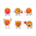 Mashed orange potatoes cartoon character with love cute emoticon
