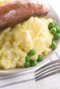 Mashed Potato With Sausage Royalty Free Stock Photo