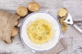 Mashed potatoes background. Royalty Free Stock Photo
