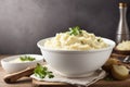 Mashed Potatoes In Bowl On A Table