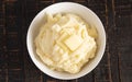 Mashed Potatoes with Butter on a Wooden Table Royalty Free Stock Photo