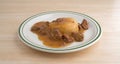 Mashed potatoes with gravy and beef tips meal Royalty Free Stock Photo