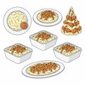 Mashed Potatoes and Gravy Vector. Mashed Potatoes and Gravy Vector bundle. Mashed Potatoes and Gravy vecto Royalty Free Stock Photo