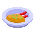 Mashed potatoes plate icon, isometric style Royalty Free Stock Photo