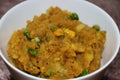 Mashed potatoes spicy curry. Aloo ka bharta, aloo ki sabzi, spiced mashed potato, popular in northern India