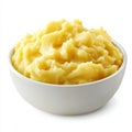 Mashed Potatoes In A White Bowl On A White Background. Simple, Comforting, And Versatile Royalty Free Stock Photo