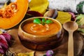 Mashed pumpkin soup Royalty Free Stock Photo