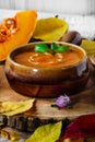 Mashed pumpkin soup Royalty Free Stock Photo
