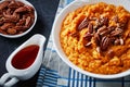 Mashed sweet potato topped with pecan nuts Royalty Free Stock Photo