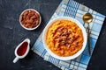 Mashed sweet potato topped with pecan nuts Royalty Free Stock Photo