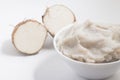 Mashed Yam, Inhame, Cara. Colocasia esculenta puree Royalty Free Stock Photo