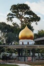 Masjid Bukit Bendera Penang Hill Mosque at evening from Penang Hill at George Town. Penang, Malaysia Royalty Free Stock Photo