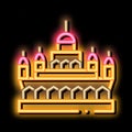 masjid jame mosque neon glow icon illustration