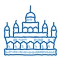 masjid jame mosque doodle icon hand drawn illustration