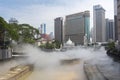 Masjid Jamek Mosque, Kuala Lumpur, Malaysia: 31 March 2019: Masjid Jamek Mosque at junction of Gombak and Klang rivers with mist Royalty Free Stock Photo