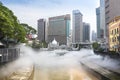 Masjid Jamek Mosque, Kuala Lumpur, Malaysia: 31 March 2019: Masjid Jamek Mosque at junction of Gombak and Klang rivers with mist Royalty Free Stock Photo