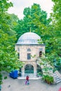 Masjid or mosque at courtyard of historical Koza Han in Bursa, Turkey Royalty Free Stock Photo