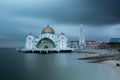 Masjid selat Mosque in Malacca Royalty Free Stock Photo