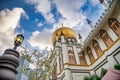 Masjid Sultan, Singapore Sultan Mosque, in Arab Street with blue and cloudy sky