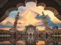 Masjid Wilayah Persekutuan at sunset in Kuala Lumpur, Malaysia Royalty Free Stock Photo