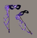 Elegant Masquerade Mask with Ribbons Royalty Free Stock Photo