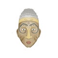 Mask aztec, tribal mask, digital clip art, drawing, illustration on white background