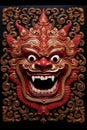 Mask of be barong or barong. Asian culture