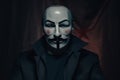 mask on black background online hacktivist group Anonymousl art NFT Royalty Free Stock Photo