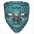 mask theatrical model voxel vector graphics fictional eyes with holes for hackers