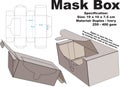 Mask Box With Zipper Vector Diecutting