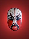 Mask of chinese opera with red background Royalty Free Stock Photo