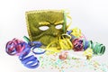 Mask, confetti and noisemakers