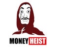 Mask Dali With Money Heist Title La Casa De Papel Design Red Graphic Netflix Film Abstract Vector Royalty Free Stock Photo