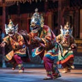 mask dance in bhutan picture Royalty Free Stock Photo