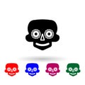 Mask the day of the dead multi color icon. Simple glyph, flat  of mexico icons for ui and ux, website or mobile application Royalty Free Stock Photo