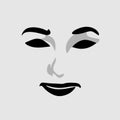 Mask with emotions. Psychology smile sadness chaos reflection anxiety.What is emotional sobriety Experience emotions without