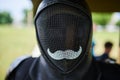 Mask fencing, black with a mustache
