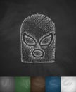 Mask fighter icon. Hand drawn vector illustration