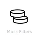 Mask Filters Respirator icon. Editable line vector.